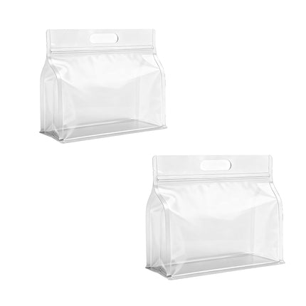 50PCS Clear Reusable Zipper Bags Thick Food Grade PE Storage Bags for Snack Fruit