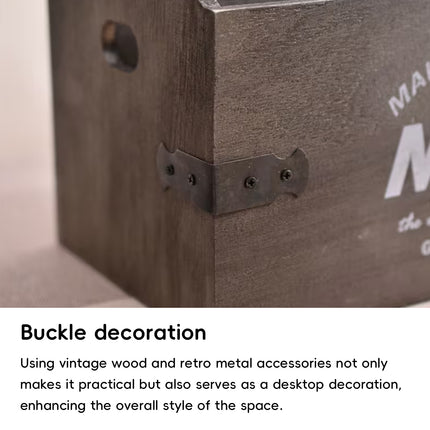Wooden Storage Box Rectangular 3 Layer Durable for Home Office Desk Organiser