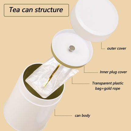 5PCS Tinplate Tea Storage Can Airtight Tin Tea Container for Coffee Tea Sugar