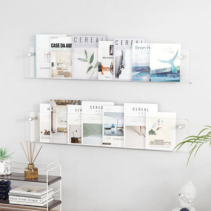 Wall-Mount Acrylic Storage Rack 2 Styles Storage Shelf Modern for Home Bathroom