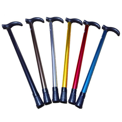 Metal Walking Stick Travel Folding Cane Pole Compact Adjustable Lightweight New - Aimall