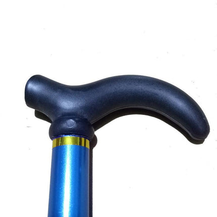 Metal Walking Stick Travel Folding Cane Pole Compact Adjustable Lightweight New - Aimall
