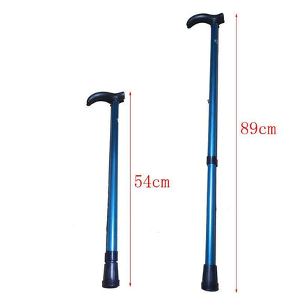 Metal Walking Stick Travel Folding Cane Pole Compact Adjustable Lightweight New - Aimall