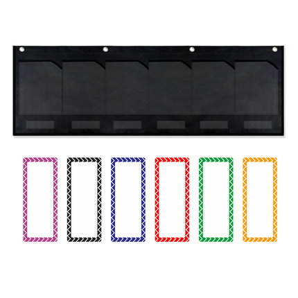 Wall Pocket Chart with 6 Labels Durable Oxford Cloth for School Office Documents