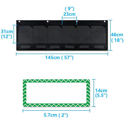 Wall Pocket Chart with 6 Labels Durable Oxford Cloth for School Office Documents