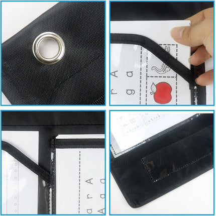 Wall Pocket Chart with 6 Labels Durable Oxford Cloth for School Office Documents