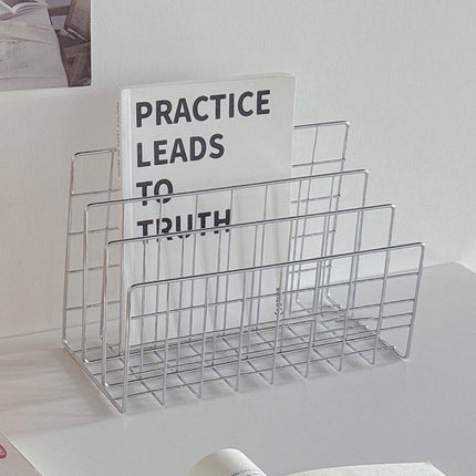 Minimalist Desktop Book Holder Metal Book Rack Organizer Home Office Desk Use