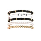 Boho Clay Bead Pearl Bracelet Set Women Stackable 5PCS Love Letter Jewellery