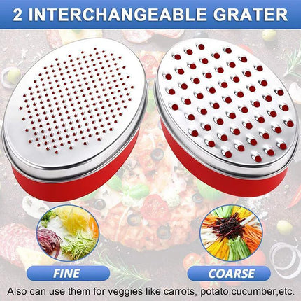 Stainless Steel Kitchen Cheese Grater with Container Storing Fruits Cheese Box