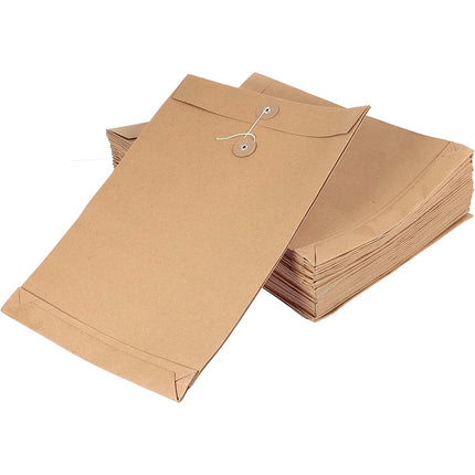 100pcs Kraft Paper File Bag Thickened Office Document Storage Envelope Durable