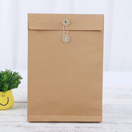 100pcs Kraft Paper File Bag Thickened Office Document Storage Envelope Durable