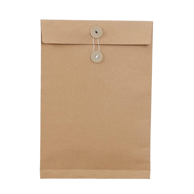 100pcs Kraft Paper File Bag Thickened Office Document Storage Envelope Durable