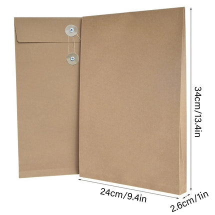 100pcs Kraft Paper File Bag Thickened Office Document Storage Envelope Durable
