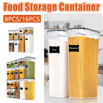 8 Or 16 Pcs Clear Food Storage Containers with Silicone Seal Lids