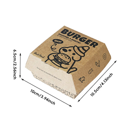 Kraft Burger Takeaway Box 100PCS Food Packaging Container With Vent Hole