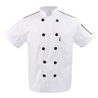 White Unisex Mesh Sleeve Chef Coat Jacket Restaurant Hotel Cook Short Clothes Uniform - Aimall
