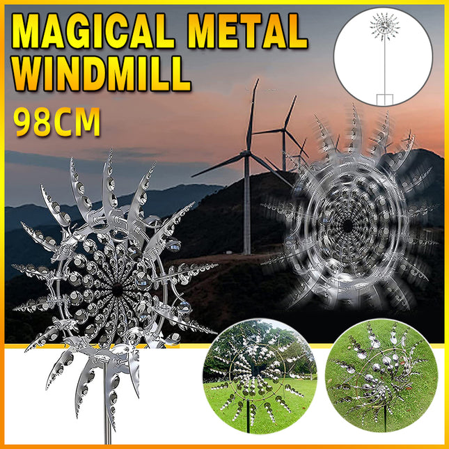 98CM Kinetic Metal Wind Spinner Garden Windmill Outdoor Sculpture Decoration