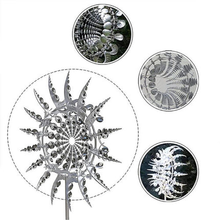 98CM Kinetic Metal Wind Spinner Garden Windmill Outdoor Sculpture Decoration