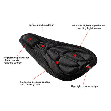 Thick Silicone Bike Seat Cover Comfort Gel Cycling Bicycle Saddle Cushion Pad