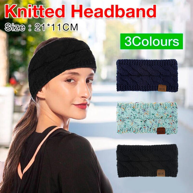 Knitted Knot Headband Head Wrap Ear Hair Band Winter Crochet Turban Women Nbm Au