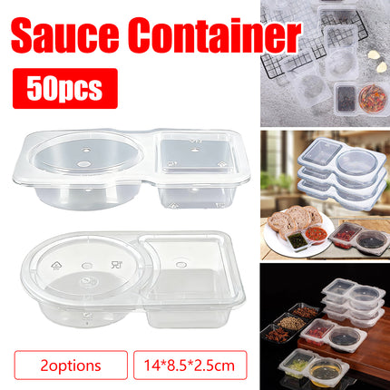 50PCS Disposable Takeaway Sauce Containers with Lids Food Grade Home Delivery