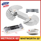 52 Blade Thread Pitch Gauge Metric 60 Degree and Whitworth 55 Degree Screw Tool