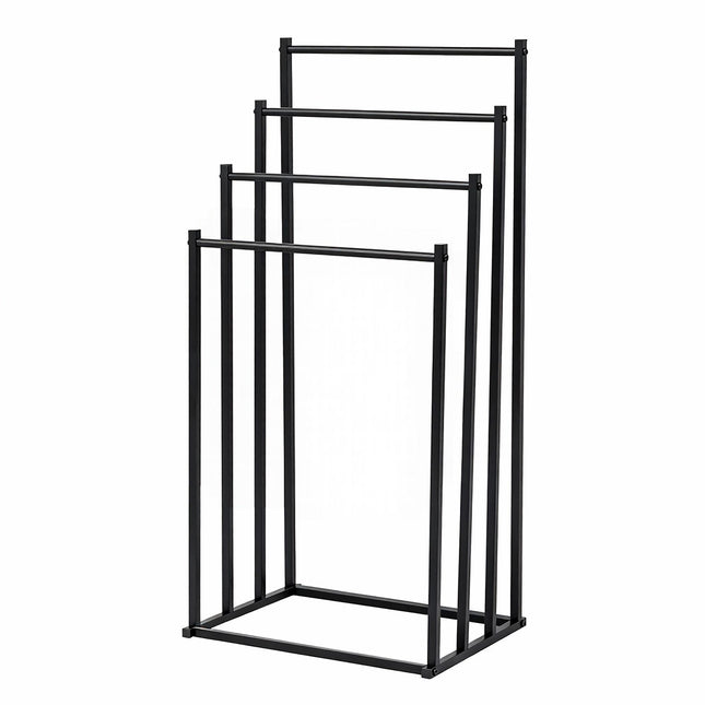 4 Bar Metal Vertical Towel Storage Rack 44x30x96cm Durable for Bathroom Bedroom