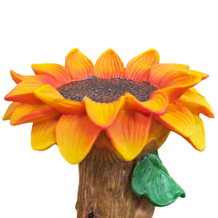 Resin Sunflower Bird Drinker Ornament Outdoor Garden Decoration for Birds to Use