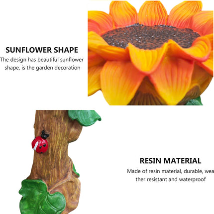 Resin Sunflower Bird Drinker Ornament Outdoor Garden Decoration for Birds to Use
