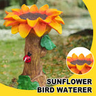 Resin Sunflower Bird Drinker Ornament Outdoor Garden Decoration for Birds to Use