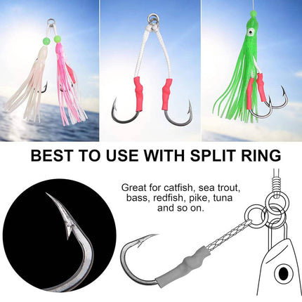 4X Twin Hook Jig Assist Hooks Fishing Lures Micro Slow Inchiku Jigs Octo Micro