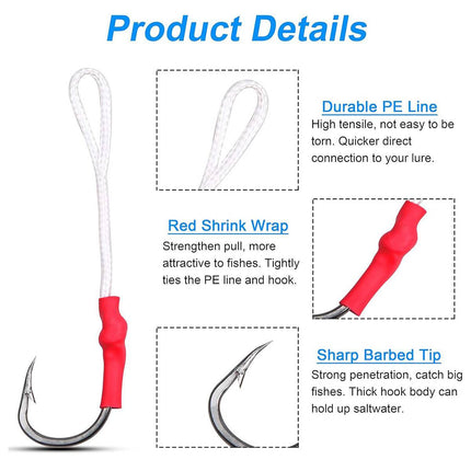 4X Twin Hook Jig Assist Hooks Fishing Lures Micro Slow Inchiku Jigs Octo Micro