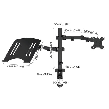 Rotating Computer Monitor Arm Laptop Stand Office Desk Mounting Holder Clamp