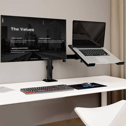 Rotating Computer Monitor Arm Laptop Stand Office Desk Mounting Holder Clamp