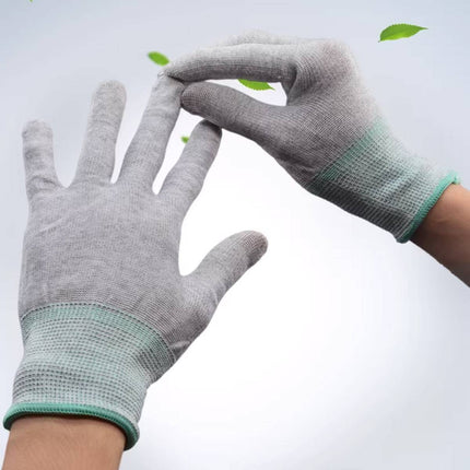 20 Pairs Anti Static Carbon Fibre PU Coated Gloves Electronics Assembly Use Pro