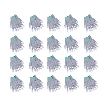 20 Pairs Anti Static Carbon Fibre PU Coated Gloves Electronics Assembly Use Pro