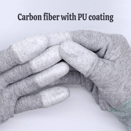 20 Pairs Anti Static Carbon Fibre PU Coated Gloves Electronics Assembly Use Pro