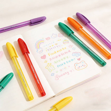 10pcs Smooth Writing Ballpoint Pens Writing Instrument Office Supplies 5Colours