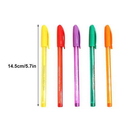 10pcs Smooth Writing Ballpoint Pens Writing Instrument Office Supplies 5Colours