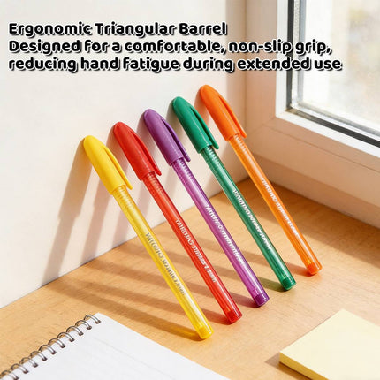10pcs Smooth Writing Ballpoint Pens Writing Instrument Office Supplies 5Colours