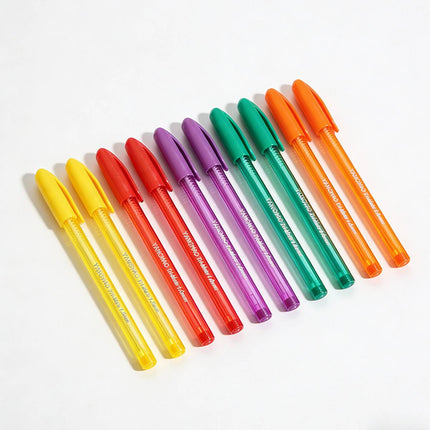 10pcs Smooth Writing Ballpoint Pens Writing Instrument Office Supplies 5Colours