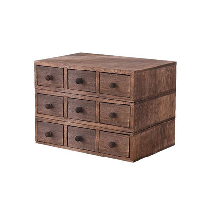 Wooden Riser With Drawer Desktop Storage Shelf Organizer For Office Supplies