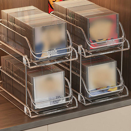CD DVD Storage Rack Desktop Vinyl Record Holder Album Display Shelf Case