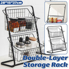 2-Tier Kitchen Storage Rack - Detachable Wire Basket Countertop Organiser