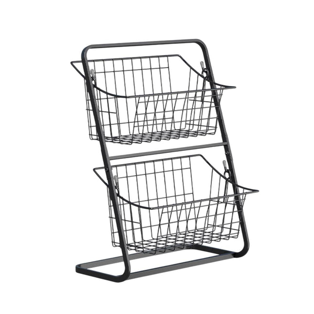 2-Tier Kitchen Storage Rack - Detachable Wire Basket Countertop Organiser