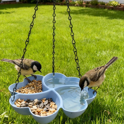 Easy Fill Hanging Wild Bird Feeder All Weather Outdoor Garden Waterer Decor Set