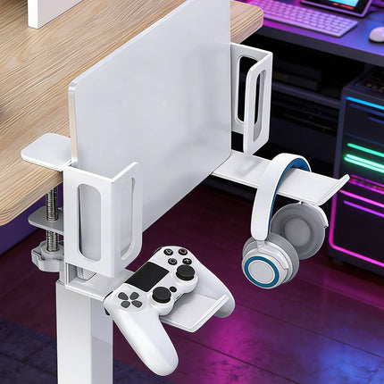 Punch Free Laptop Side Mount Holder Under Desk Aluminium for Tablet Headphone
