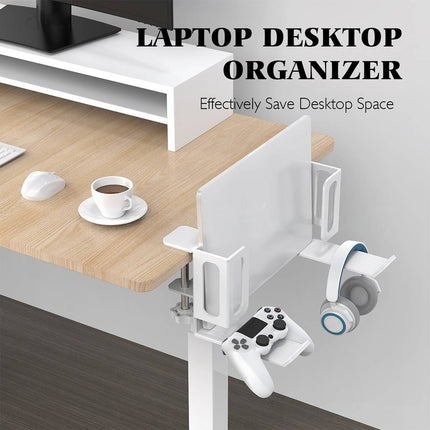 Punch Free Laptop Side Mount Holder Under Desk Aluminium for Tablet Headphone