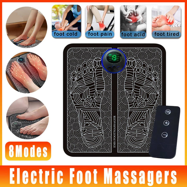 Electric Foot Massager Pad USB Rechargeable Home Foot Massage Device Pain Relief