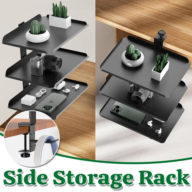 3 Tier Multi Function Stable Side Table Shelf Desk Edge Home Office Space Saving